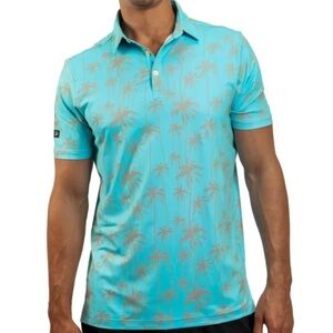 Sunday Swagger Men’s Palm Tree Print Polo Shirt